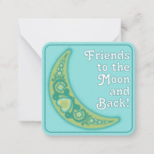 月の子の学校バレンタインデーへの友達 ノートカード (正面)