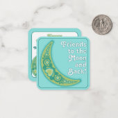 月の子の学校バレンタインデーへの友達 ノートカード (正面/裏面インサイチュ)