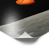 月の宇宙から生まれたバスケットボールアース フォトプリント            (角)