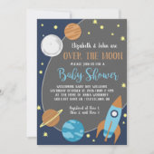 月の宇宙のベビーシャワーに 招待状 (正面)