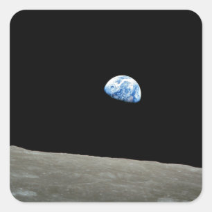 月の宇宙の宇宙からの地球 スクエアシール