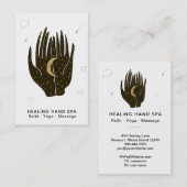 *~*月の宇宙星金ゴールド癒しの手 名刺 (正面/裏面)