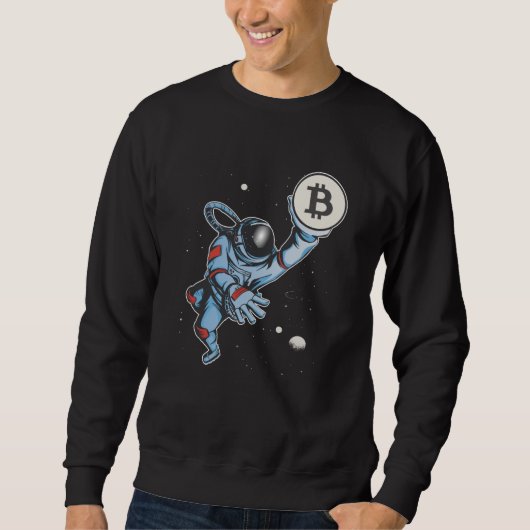 月の宇宙飛行士にビットコイン スウェットシャツ (正面)