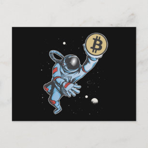 月の宇宙飛行士にビットコイン ポストカード