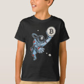 月の宇宙飛行士にビットコイン Tシャツ (正面)