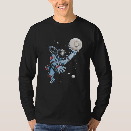 月の宇宙飛行士にビットコイン Tシャツ (正面)