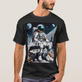 月の宇宙飛行士のおもしろいことわざ Tシャツ (正面)
