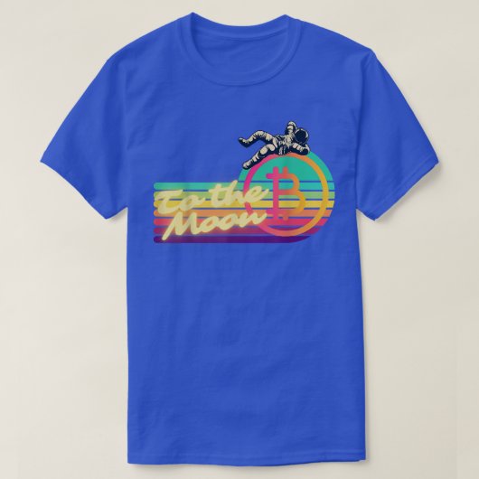 月の宇宙飛行士アパレル暗号インブへのBitcoin Tシャツ (デザイン正面)