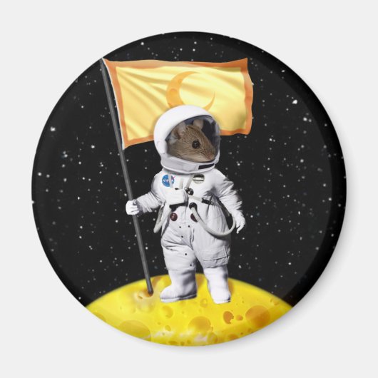 月の宇宙飛行士マウス マグネット (正面)
