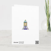 月の宇宙飛行士宇宙かわいいハッピーバースデー カード (裏面)