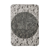 月の宇宙飛行士宇宙ブラック&グレー バスマット (正面縦)