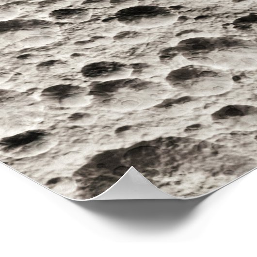 月の宇宙飛行士宇宙ブラック&グレー ポスター (角)