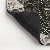 月の宇宙飛行士宇宙ブラック&グレー マウスパッド (コーナー)