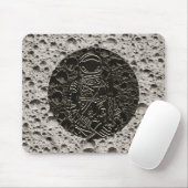 月の宇宙飛行士宇宙ブラック&グレー マウスパッド (マウス)