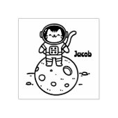 月の宇宙飛行士 – かわいい ラバースタンプ (インプリント)