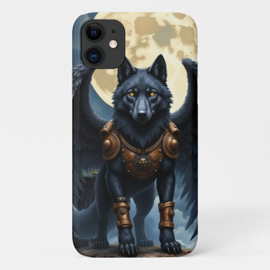 月の守護者 - 黒翼の狼 Case-Mate iPhoneケース (裏面)