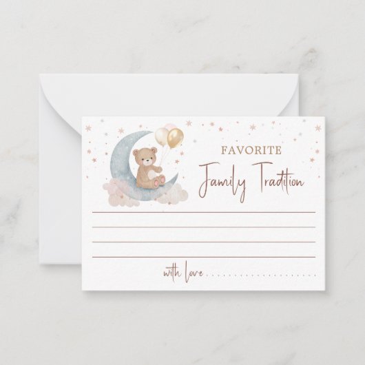 月の家族のお気に入りの伝統カードを越えて ノートカード (正面)