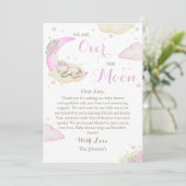 月の少女がベビーシャワーを浴びる サンキューカード (スタンド正面)