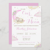 月の少女がベビーシャワーを浴びる 招待状 (正面/裏面)