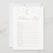 月の少女の上で赤ん坊のシャワーがベビーを願う 招待状 (正面)