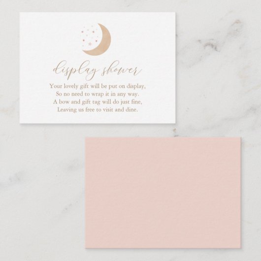 月の少女の上に赤ちゃんシャワー表示シャワー エンクロージャーカード (正面/裏面)