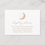 月の少女の上に赤ちゃんシャワー表示シャワー エンクロージャーカード (正面)