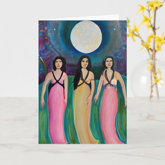 月の崇拝者 カード (黄色い花)