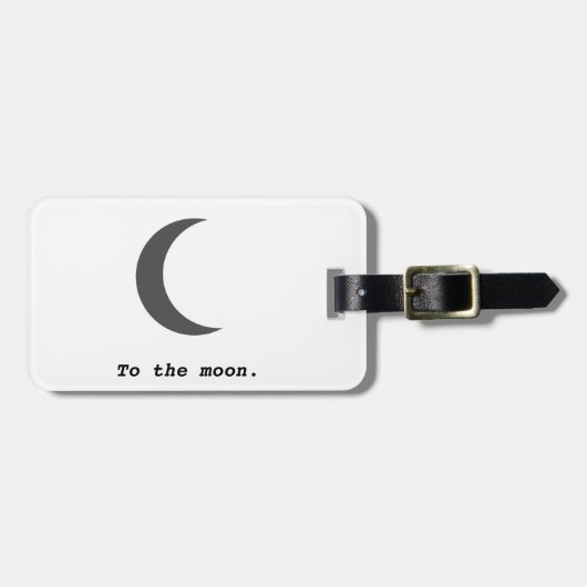 月の引用文へのモダンなシンプル ラゲッジタグ (正面横)
