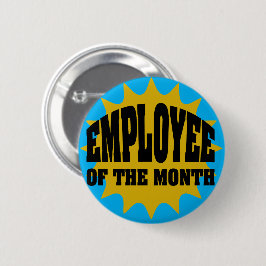 月の従業員金ゴールドと青 缶バッジ
