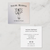 月の心理パーム読の占い師の光 スクエア名刺 (正面/裏面)