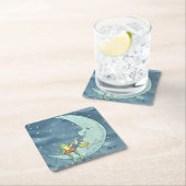 月の悲しいカエル スクエアペーパーコースター (インサイチュ)