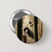 月の悲しみのゴシック様式ボタン 缶バッジ (正面&裏面)