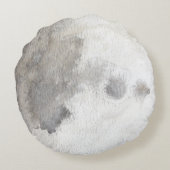 月の惑星の水彩画の円形の枕 ラウンドクッション (裏面)