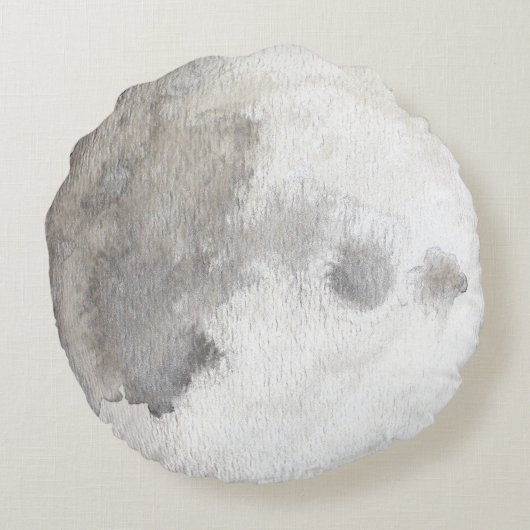 月の惑星の水彩画の円形の枕 ラウンドクッション (裏面)