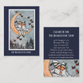 月の想像的な名刺の2人の女の子 名刺 (正面/裏面)