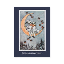 月の想像的な名刺の2人の女の子