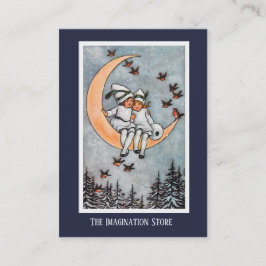 月の想像的な名刺の2人の女の子 名刺