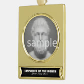 月の感謝の写真のオーナメントの従業員 ゴールドプレートバナーオーナメント (左)
