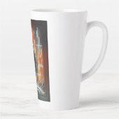 月の打ち上げ – 月への旅のレトロポスター カフェラテマグ (右)