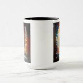 月の打ち上げ – 月への旅のレトロポスター マグカップ (中央)