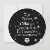 月の招待のヴィンテージの人 招待状 (裏面)