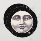 月の招待のヴィンテージの人 招待状 (正面/裏面)