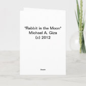 月の挨拶状のウサギ(ピンクおよび黄色) カード (裏面)