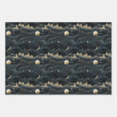 月の旅：天空3D夜空デザイン ラッピングペーパーシート (正面3)