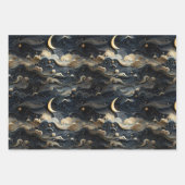 月の旅：天空3D夜空デザイン ラッピングペーパーシート (正面)