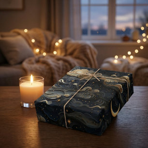 月の旅：天空3D夜空デザイン ラッピングペーパー