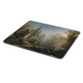 月の明るい夜のカントリー・チャペルと馬のライダー カッティングボード (角)