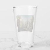 月の明るい夜のカントリー・チャペルと馬のライダー タンブラーグラス (裏面)