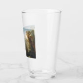 月の明るい夜のカントリー・チャペルと馬のライダー タンブラーグラス (左)