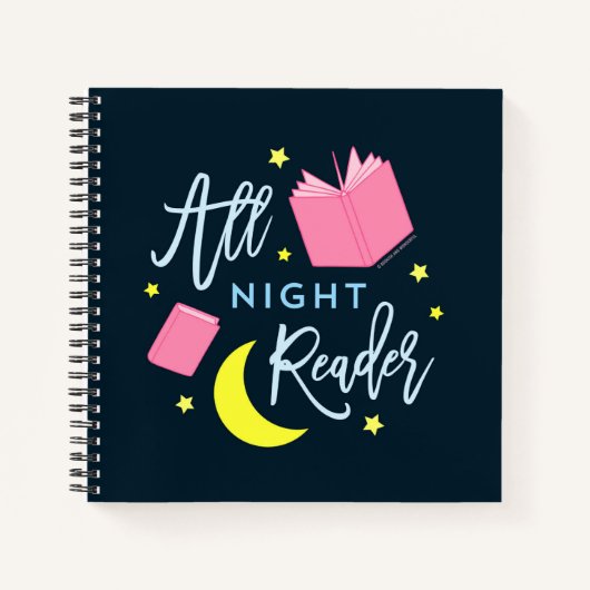 月の星とピンクの本を一晩中読む ノートブック (正面)